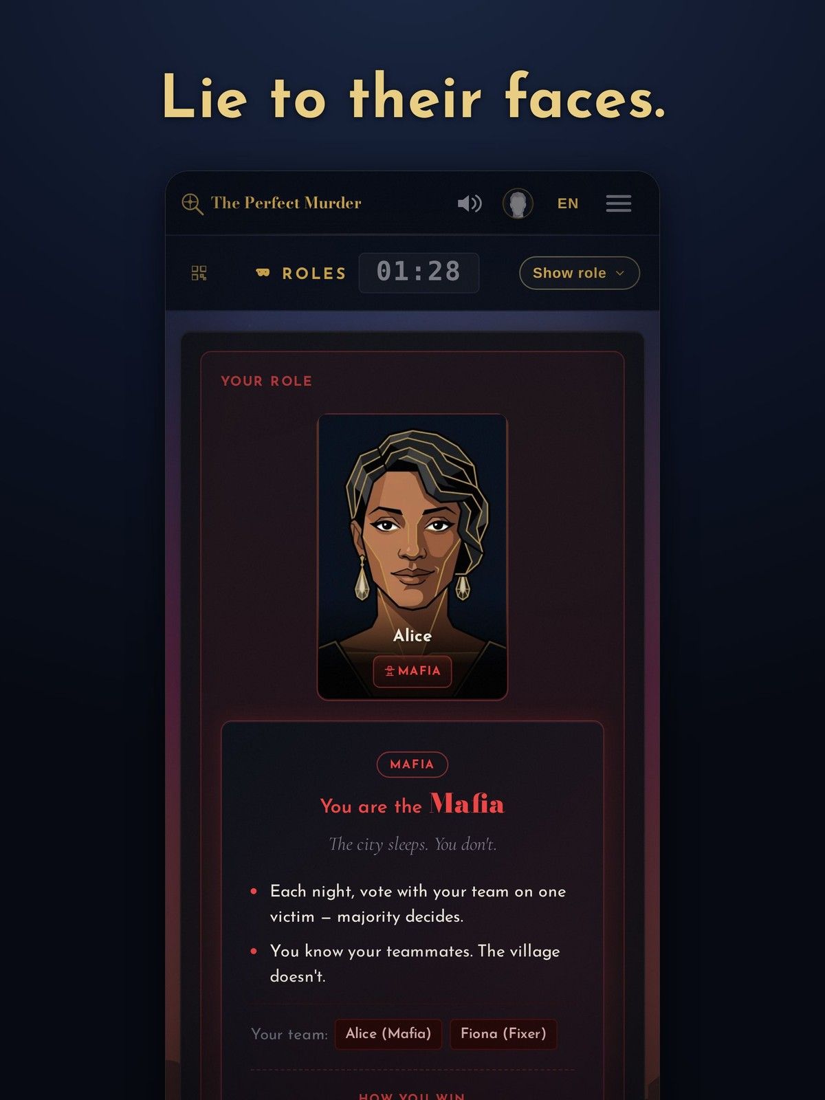 A secret role being revealed