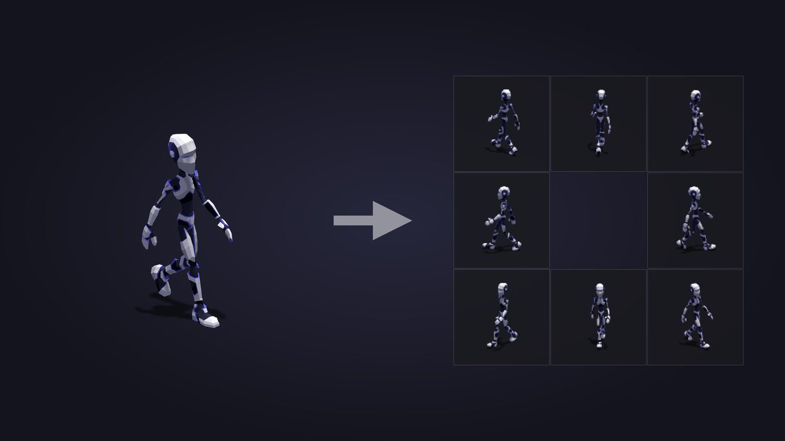 Exempel på sprites gjorda med SpriteForge